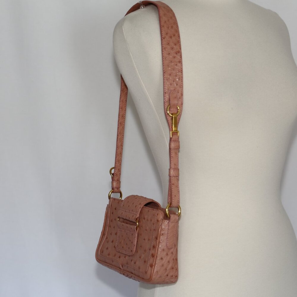 VTG Mint! Authentic Cape Cobra Luxurious Genuine Ostrich shoulder crossbody bag - Picture 3 of 11